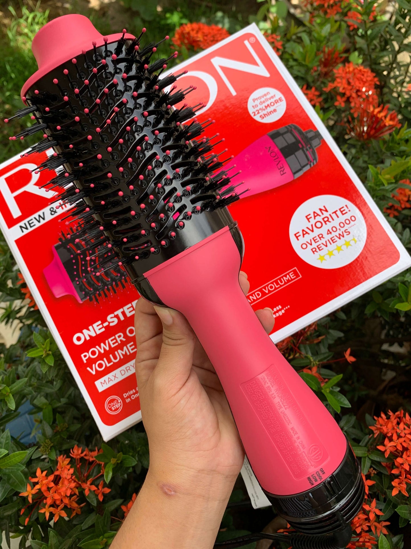 Revlon  Secador de pelo y cepillo de aire caliente (rojo)/CREV04 – Brizos  Store