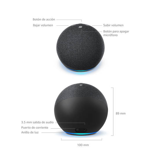 Echo Dot 4Gen | Parlante Inteligente con Alexa | Negro/PAG405