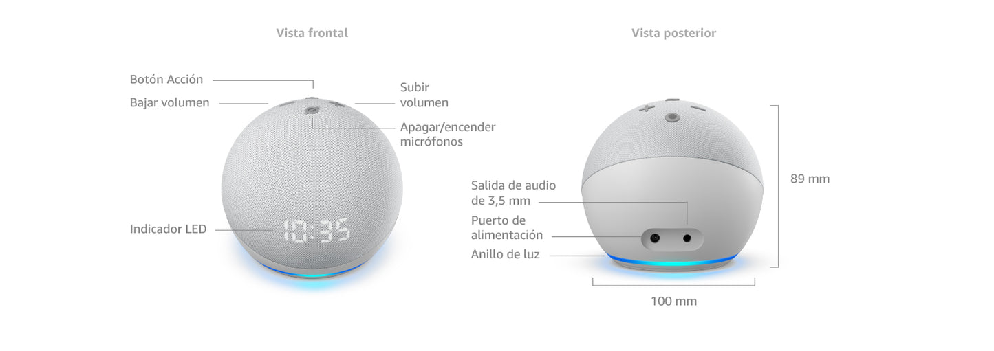 Echo Dot 4Gen | Parlante Inteligente con Alexa | Blanco/PAG401